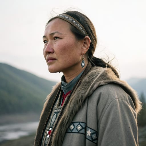 Udege people woman from Sikhote-Alin mountains, Primorsky and Khabarovsk krais, Russia — related phenotype reference