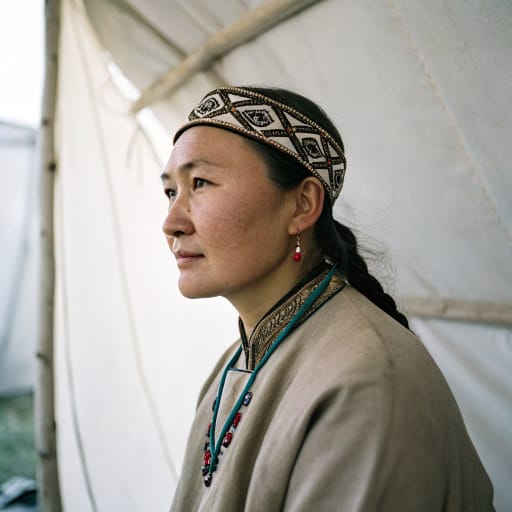 Ulch people woman from Lower Amur, Ulchsky District, Khabarovsk Krai, Russia — Northern Asia