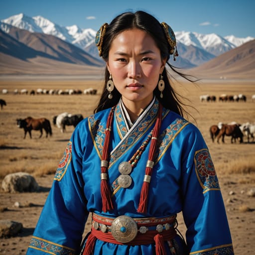Uriankhai woman from Mongolia (Khovd, Bayan-Ölgii) and cross-border Tuva