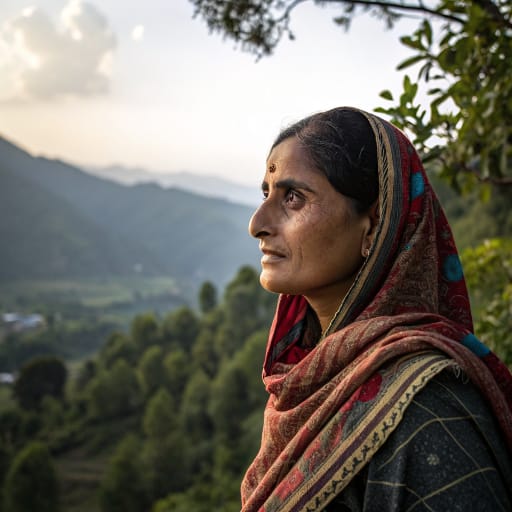 Van Gujjar woman from Shivalik foothills and Himalayan meadows, Uttarakhand and Himachal Pradesh, India; Jammu and Kashmir — Southern Asia
