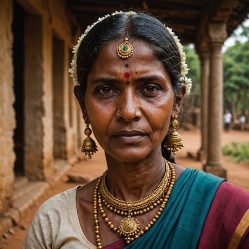 Vokkaligas woman from Southern Karnataka, India, especially the Old Mysore districts of Mandya, Hassan, Mysuru, Tumakuru, Ramanagara, Kolar and Bengaluru, with smaller communities in the Malnad hills and Tamil Nadu