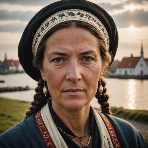 Wagri woman from Wagria (Wagrien), eastern Holstein in Schleswig-Holstein, Germany, between Kiel Bay, the Trave river and the Baltic coast, centered on Oldenburg in Holstein