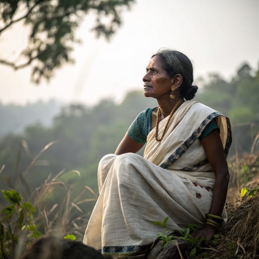 Warli woman from Northern Konkan (Palghar and Thane), Maharashtra, India (with Gujarat and Dadra and Nagar Haveli) — Southern Asia