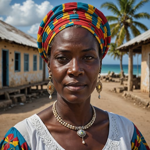 Weiße Antiguaner: Frau aus Antigua und Barbuda, traditionelle Kleidung, alternative Referenz 2, Ethnic-Erotic-Phänotypkatalog