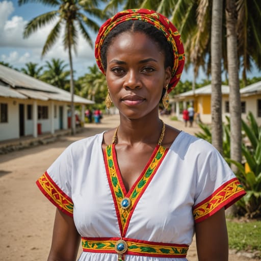 Weiße Barbadier: Frau aus Barbados, traditionelle Kleidung, alternative Referenz 2, Ethnic-Erotic-Phänotypkatalog