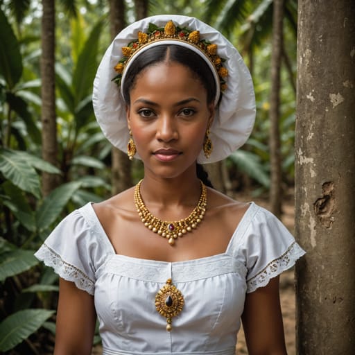 Dominiquais blancs : femme originaire de Dominique, portrait contemporain de la diaspora, autre référence 4, catalogue phénotypique Ethnic Erotic