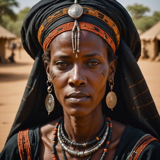 Wodaabe woman from Sahel (Niger, Nigeria, Cameroon, Chad)