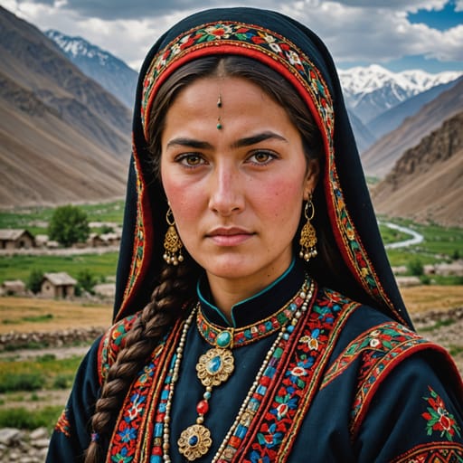 Yaghnobi woman from Tajikistan (Yaghnob Valley, Sughd)