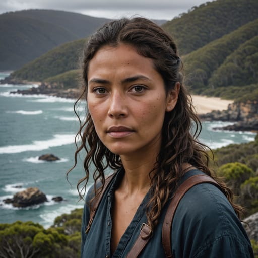 Yuin woman from The South Coast of New South Wales and Jervis Bay Territory, Australia, from Cape Howe and Eden north toward the Shoalhaven River, and inland to the Great Dividing Range escarpment.